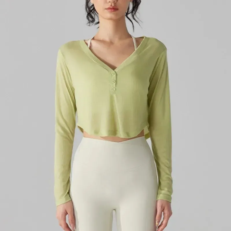 Women's Soft Breathable Yoga Crop Shirt
