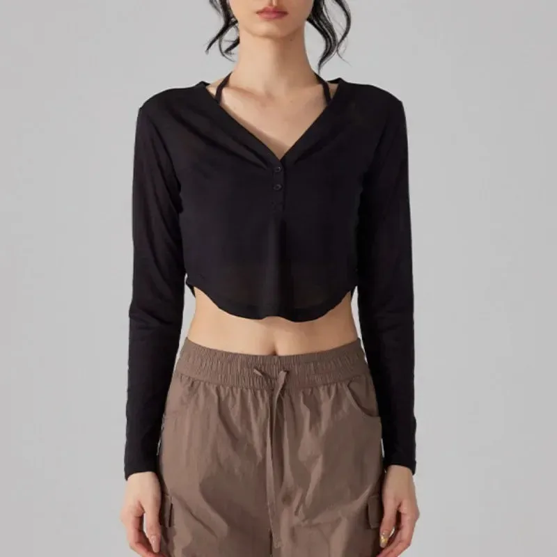 Women's Soft Breathable Yoga Crop Shirt