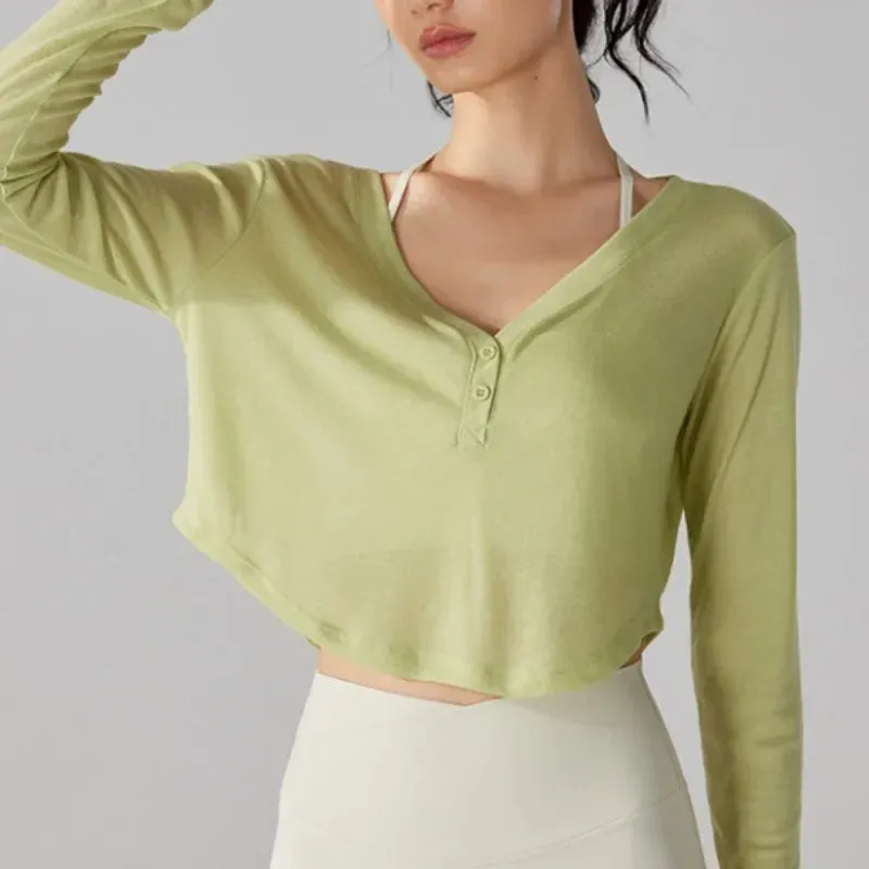 Women's Soft Breathable Yoga Crop Shirt