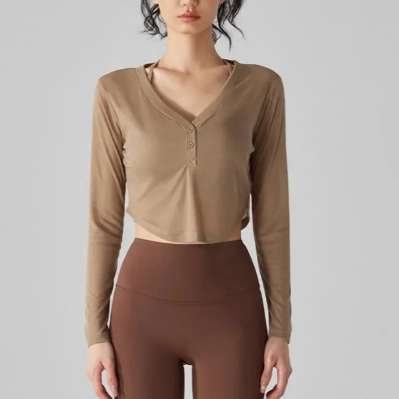 Women's Soft Breathable Yoga Crop Shirt