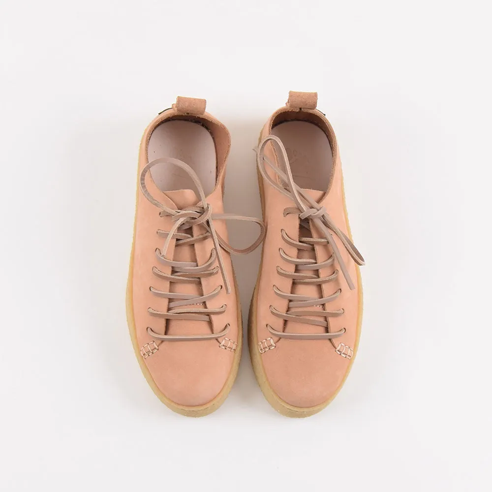 Yogi Ladies Nude Pink Nubuck Leather Rufus Shoes