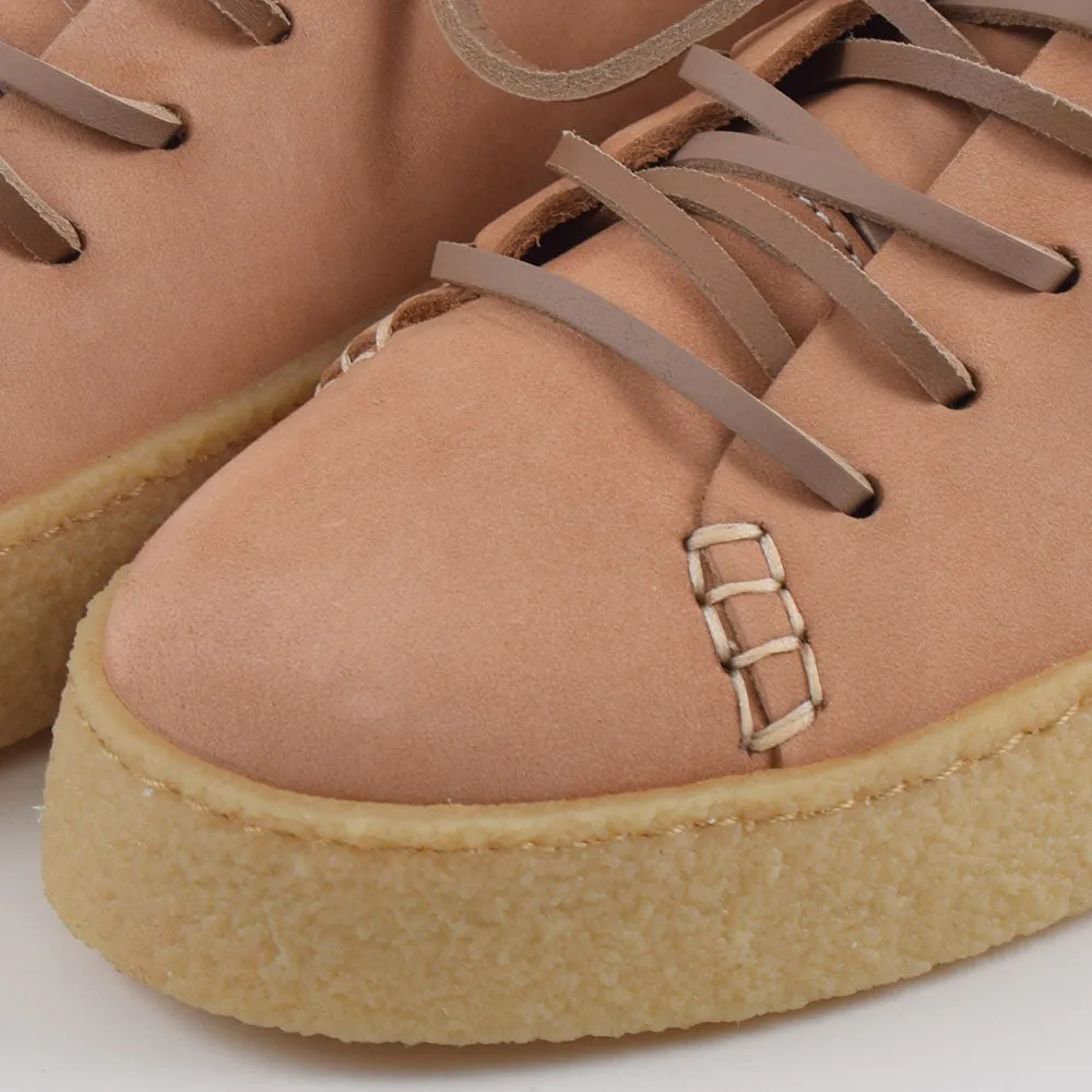 Yogi Ladies Nude Pink Nubuck Leather Rufus Shoes